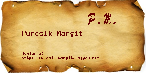 Purcsik Margit névjegykártya